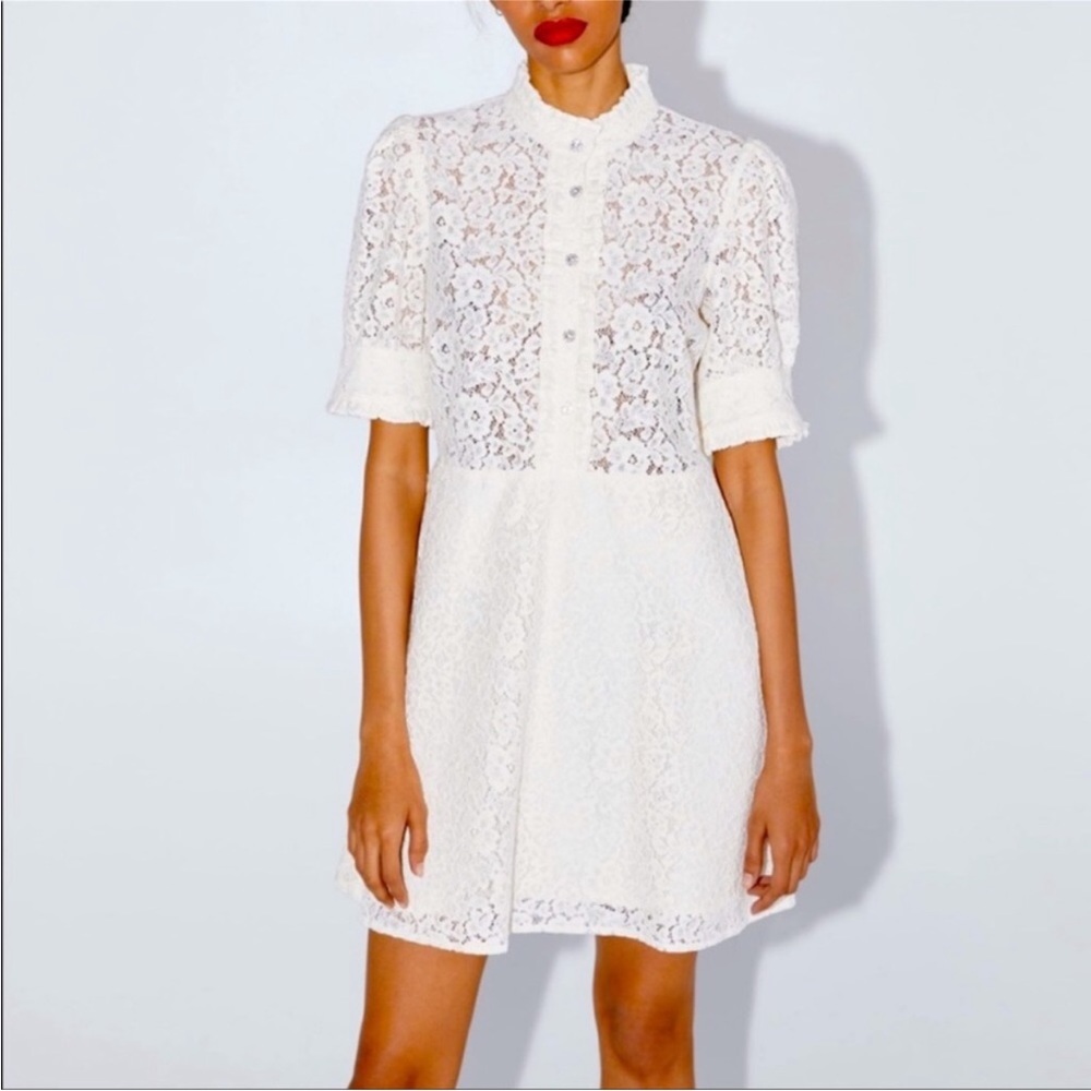 Beautiful Lace dress from Zara. Worn once. All buttons enacted but extra shown.